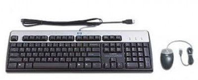 Kit de Teclado y Mouse USB para Servidor Hewlett Packard Enterprise 631341-B21 - Inglés, Negro