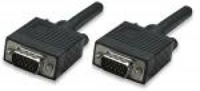 Cable VGA - HD15 MANHATTAN - 1, 8 m, VGA (D-Sub), VGA (D-Sub), Macho/Macho, Negro