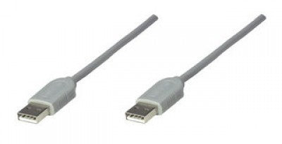 Cable USB A a A MANHATTAN - 1, 8 m, Macho/Macho, Gris