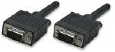 Cable VGA - HD15 MANHATTAN - 15 m, VGA (D-Sub), VGA (D-Sub), Macho/Macho, Negro