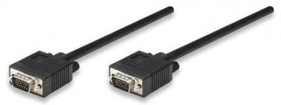 Cable VGA - HD15 MANHATTAN - 11 m, VGA (D-Sub), VGA (D-Sub), Macho/Macho, Negro