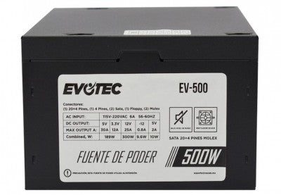 Fuente de Poder EVOTEC EV-500 Negro