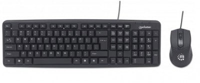 Mouse y teclado kit  MANHATTAN  178464 Negro  1000 DPI