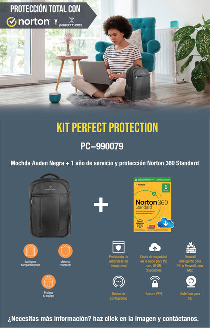Mochila + Antivirus PERFECT CHOICE PC-990079 17 pulgadas