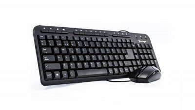 Kit de teclado y mouse VORAGO KM-105 - Estándar, 104 teclas, Negro, 1000 DPI