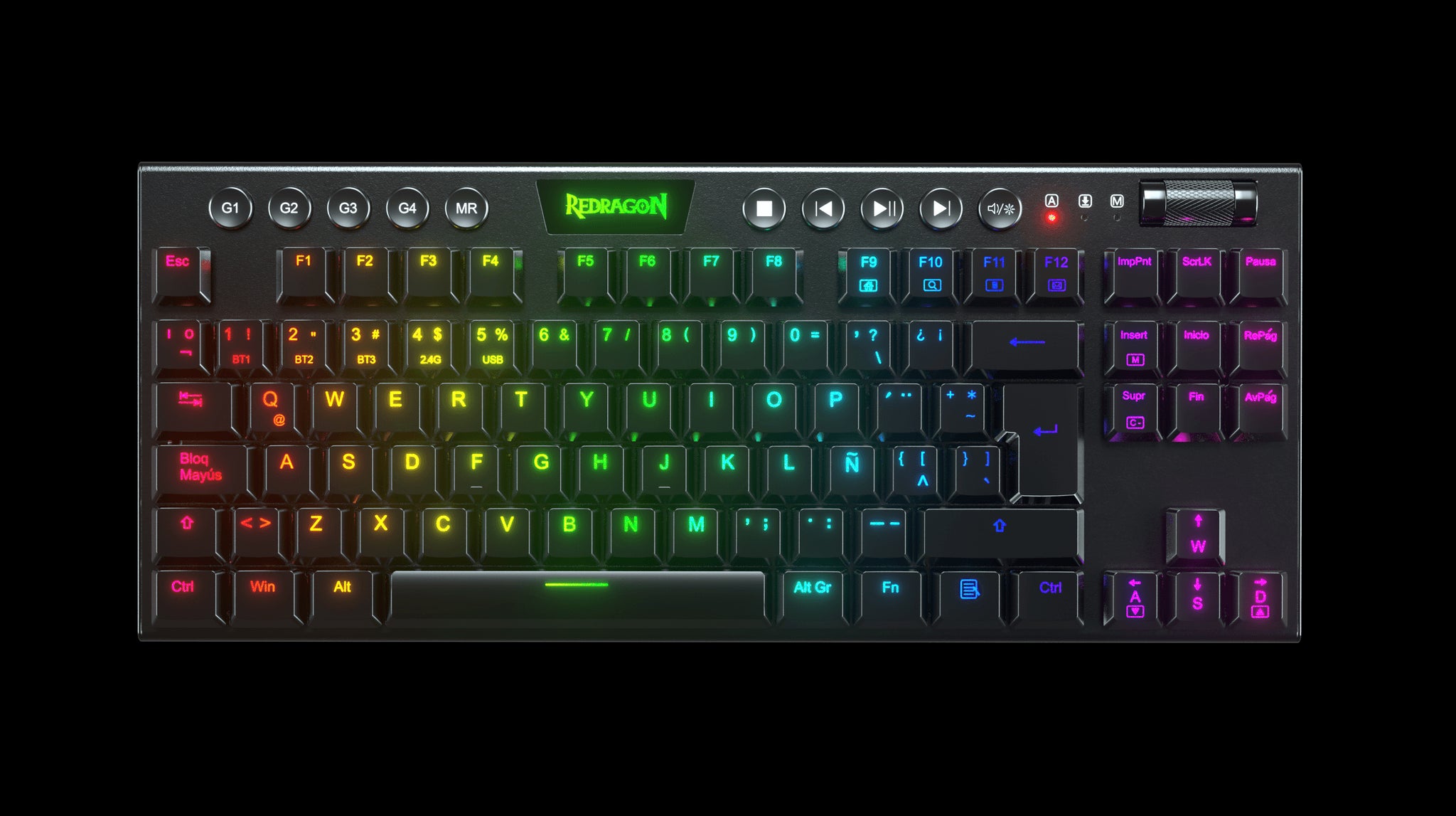 teclados Redragon HORUS TKL K621-RGB-SP BL Negro